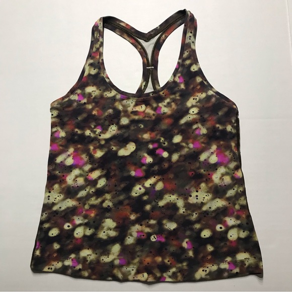 lululemon athletica Tops - Lululemon Cool Racerback Short Tank Top *Nulu Soft Focus Splatter Green Multi 6